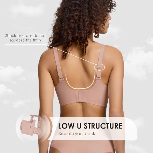 Image of Seamless Wireless Bra for Women with Support - No Underwire Full Coverage Push Up Comfort Bras - Back Fat Smoothing Bralettes