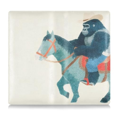 Car Registration and Insurance Holders Cowboy Gorilla Print, PU Leather for License Documents Cards2