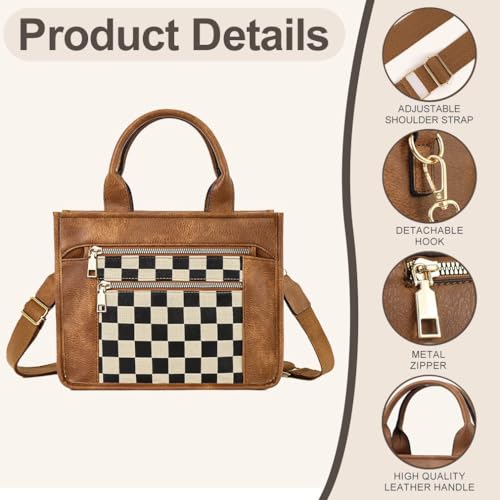 Bolso cruzado con diseño a cuadros para mujer miniatura 5