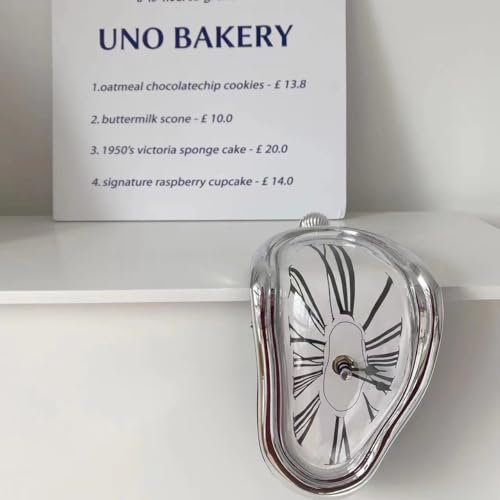 FAREVER Relógio derretido, relógio Salvador Dali relógio derretido para decoração em casa prateleira