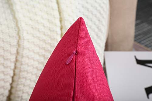 Tangdepot Cotton Solid Throw Pillow Covers, 18" X 18" , Watermelon Red #TOP3