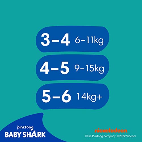 Pampers Splashers Baby Shark Limited Edition 4-5, 11, 9kg-15kg, Einweg-Schwimmwindeln, für sicheren Schutz im Wasser