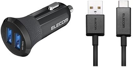 Amazon Co Jp エレコム カーチャージャー 車載充電器 急速 Usb Type C ケーブル セット 車 バイク
