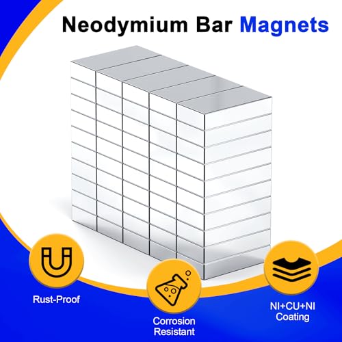 Image of Powerful Neodymium Bar Magnets, 300 Pack Heavy Duty Magnet, 10x5x2mm | Rare Earth Magnets, Rectangular Magnets, Small Magnet Strong for Fridge, DIY, Garage, Kitchen, Science, Craft, Office
