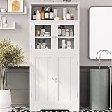 Irontar Bathroom Storage Cabinet, Freestanding Bathroom Cabinet with Open Shelf, Kitchen Pantry Cabi