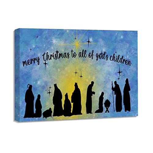 Toile murale Merry Christmas pour célébrer la crèche de Noël