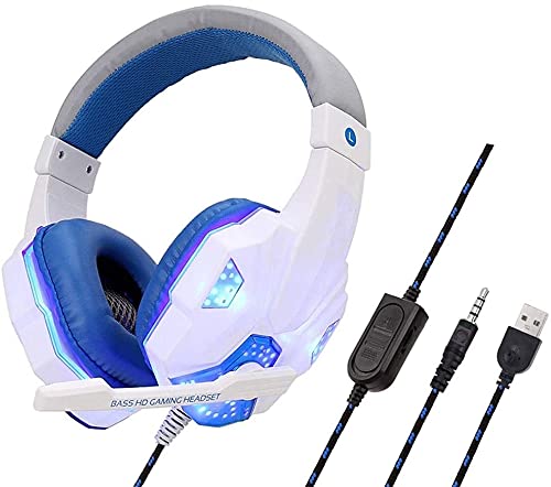 Reliable PC / PS4 / Xbox 1 /�X�C�b�`�ƃ��o�C���@��ƌ݊����̂���Q�[�~���O�w�b�h�Z�b�g�R���s���[�^�i�}�C�N���t�H���w�b�h�Z�b�g�t���j�X�e���I�i�F�F�ԁj (Color : White)