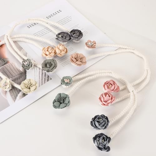 Soporte para cortinas PATIKIL con acabados artesanales florales para estancias exclusivas 5