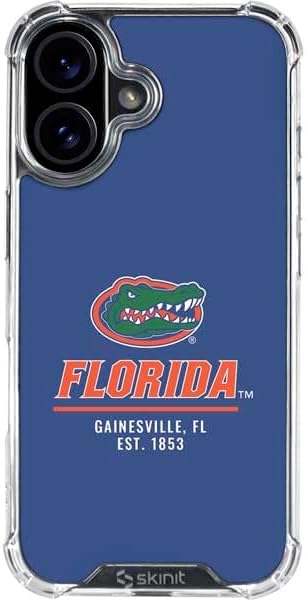Skinit Clear Phone Case Compatible with iPhone 16 - Officially Licensed University of Florida Gators Mascot Blue Design