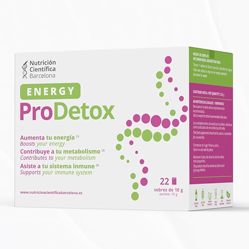 ENERGYPRODETOX - Ayuda a Cuerpo y Mente a Rendir Plenamente: Detox profundo, Energía instantánea, Antioxidante, Mejora Sistema Inmune y Microbiota, Aminoácidos + Vitaminas + Plantas - 22 sobres x 10g