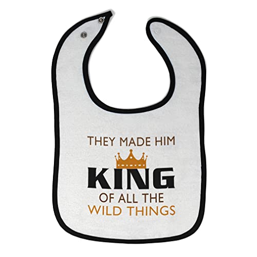 Toddler & Baby Bibs Burp Cloths Novelty They Made Him King of All Wild Things Christian Cotton Baby Items for Baby Girl & Boy White Black Design Only