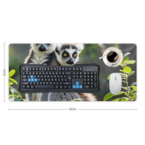Tapis de souris lémurien antidérapant grand format pour ordinateur - 2