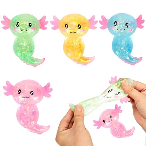 Aaxolotl Lot de 4 jouets anti-stress, pour axolotl, pour enfants et adultes, couleur aléatoire Aaxolotl Lot de 4 jouets anti-stress, pour axolotl, pour enfants et adultes, couleur aléatoire