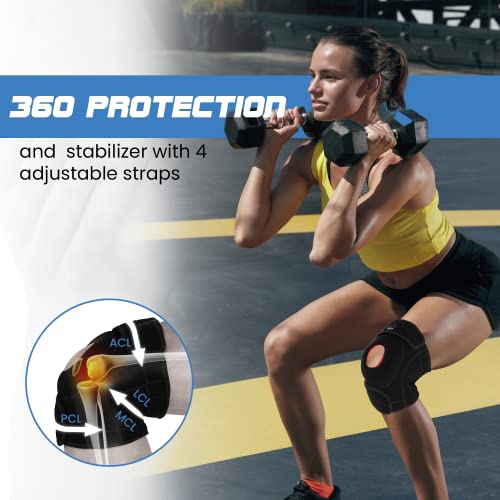 Modvel Elite Knee Brace With Side Stabilizers & Patella Gel Pads For Maximum Knee Pain Support And Fast Recovery For Men And Women, Medical Knee Pad For Running, Workout, Arthritis, Joint Recovery. #TOP1