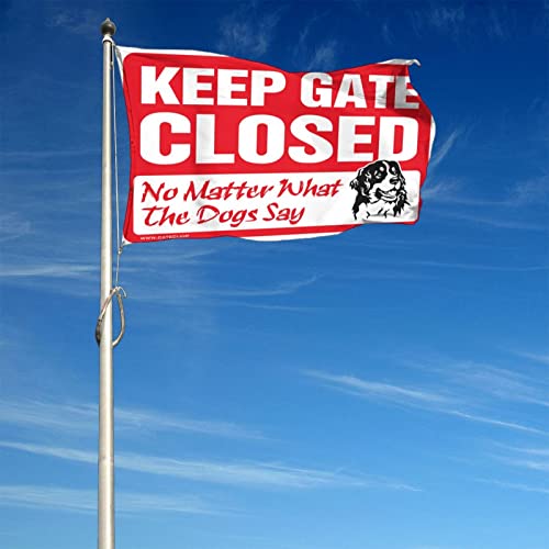 Drapeau Keep Gate Closed humour pour garage et dortoir grand format 152x244 cm - 4