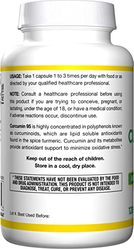 Jarrow Formulas Curcumin 95 500 mg - 120 Veggie Caps - Turmeric Extract to Provide Antioxidant Support - Up to 120 Servings