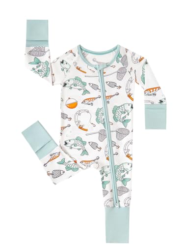 MOSSRIVER Bamboo Viscose Baby Boys Girls Footies with Mitten, Cute