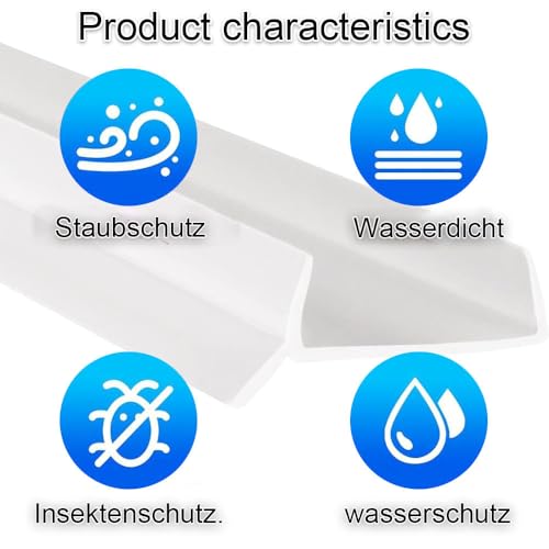 Sockelleiste küche Sockelprofil Dichtung für Küchensockel für Sockelbreiten 15mm/16mm/17mm selbstklebend küchenleiste Abdichtungsprofil aus Flexiblem Silikonmaterial (Weiß 3.5m)