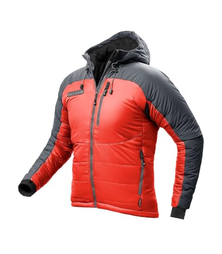 Chaqueta Técnica Polivalente de Alpinismo y Escalada HYBRID 3 Hombre - S, Rojo/Gris