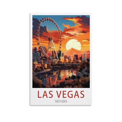 Poster vintage Las Vegas Nevada grande toile décoration murale