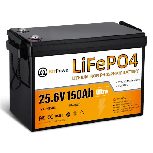 Image of 24V 150Ah LiFePO4 Lithium B-attery, Built-in 100A BMS | 3840Wh Power Output,4000-15000 Deep Cycles , Perfect for Marine, RV, Marine, Trolling Motor, Solar Off-Grid System