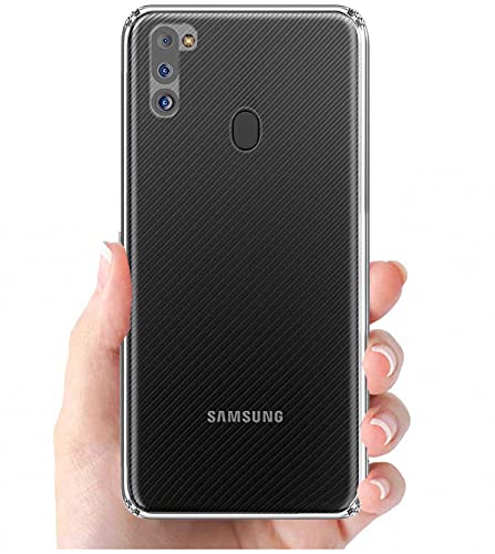 Image of Soft Flexible Silicone Back Cover Compatible with Samsung Galaxy M21 2021, Transparent Case