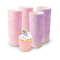 Vueinrg 150 Pièces Caissettes Cupcake, Moule Cupcake, Moules à Cupcakes Et Muffins, Tasses De Papier De Cuisson, Le Diamètre Est De 6 Cm, Pour Fête, Mariage, Fête D'anniversaire (Bleu, Jaune, Rose