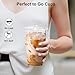 Dealusy 100 Pack - 20 oz Clear Plastic Cups with Lids, Sturdy & Food Safe Iced Coffee Cups with lids, Disposable Plastic Smoothie Cups for Cold Drinks, Sip Lids