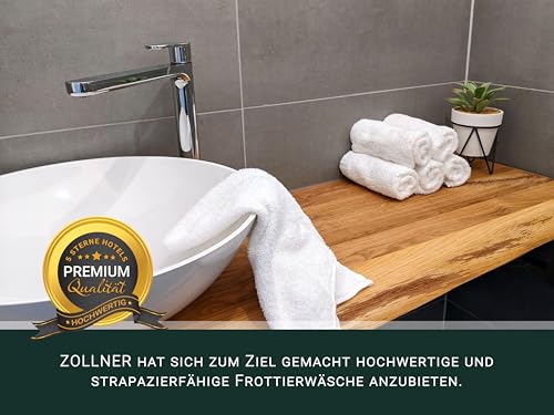 ZOLLNER 10er Set Gästehandtücher - kleine und Flauschige Handtücher in 30x50 cm - waschbar bis 95°C - Baumwolle - in weiß - Hotelqualität - Oeko Tex® Zertifiziert