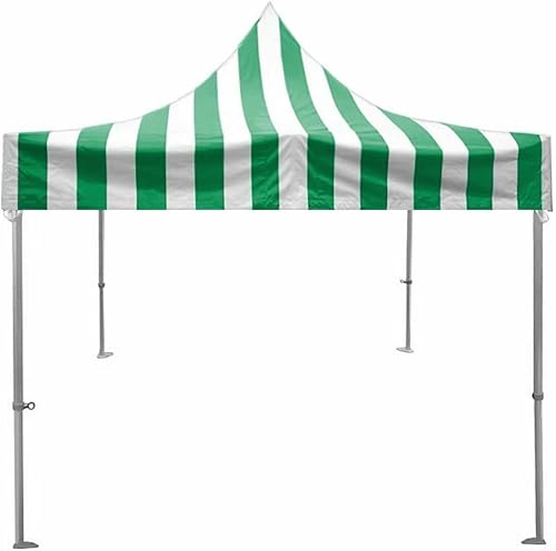 TentandTable Tienda de campaña rápida de 10 x 20 pies, diseño de rayas verdes, altura ajustable, marco de aluminio de 1.969in, cubierta impermeable