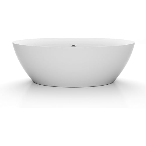 Empava Acrylic Freestanding Bathtub 71 inch Contemporary Soaking Tub with Overflow and Drain