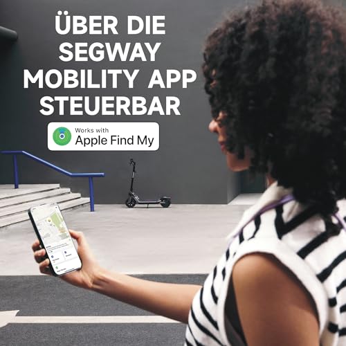 Segway Ninebot E3 Pro D, E-Scooter Deutscher Stra&szlig;enzulassung, 55 km Eco Modus Reichweite, 47km Sport Modus Reichweite, Federung vorne & hinten, 800 W Motor, faltbar, 17,9 kg, 10-Zoll Reifen, IPX5