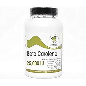 Beta Carotene 25,000 IU ~ 100 Capsules – No Additives ~ Naturetition Supplements