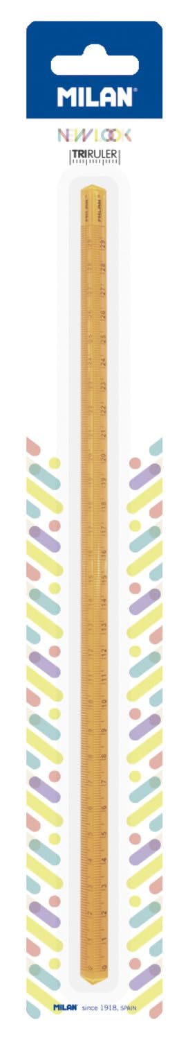 MILAN® Triangular Ruler 30 cm New Look Orange Made of Robust Plastic