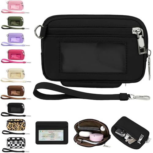 The Iris' Wallet 2nd Gen, Pouch Wristlet Zip Card Case With ID Window (B)
