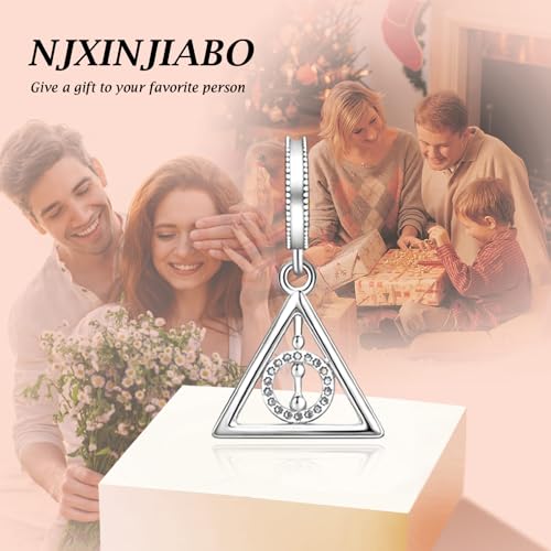 Image of S925 Sterling Silver Romantic Charm Pendant, Gifts for Family Friends Girlfriend, Valentine's Day Birthday Christmas Anniversary, Bracelet Necklace Bead Dangle Charm for Women Jewelry
