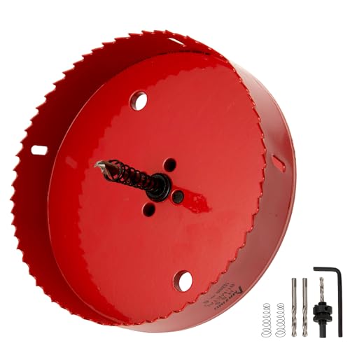 Image of MAZING 6 Inch Bi-Metal Hole Saw, Heavy Duty Hole Saw for Recessed Lighting, 152mm Hole Cutter for Wood, Plastic, Plywood, Ceiling Lights, Drywall, Corn Hole Boards and Thin Metal Sheet Cutting