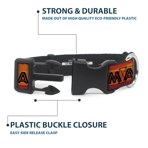 Buckle-Down Plastic Clip Collar - Lion King Hakuna Matata Sunset Oranges/Black - 1' Wide - Fits 15-26' Neck - Large