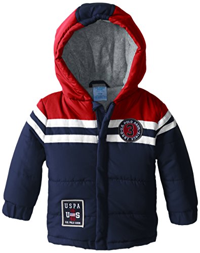 U.S. Polo Assn. Baby Boys' Three Toned Puffer Jacket with Hood