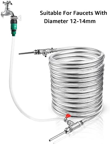 Miniatura 2 de Hardware Enfriador de mosto a contraflujo, tubo de enfriamiento de acero inoxidable de 38 '' x 10 M, intercambiador de calor súper efectivo, tubo de