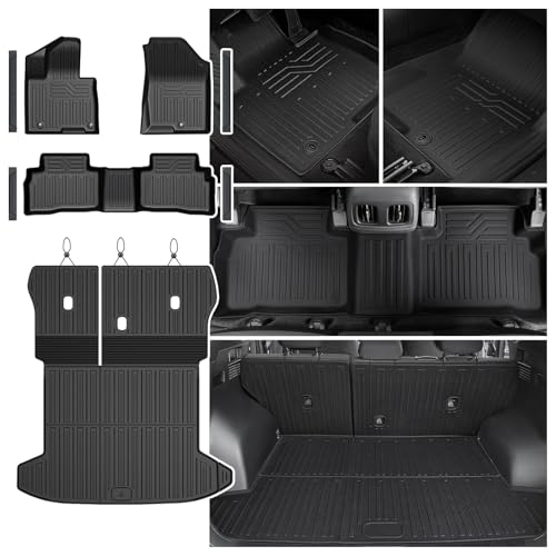 JOULARISE Floor Mats Set for Hyundai Tucson 2022-2025 2026 Hybrid Version (Not fit Gas and PHEV) All Weather TPE Cargo Liner Backrest Mat Trunk Mat Door Sill Guards Accessories