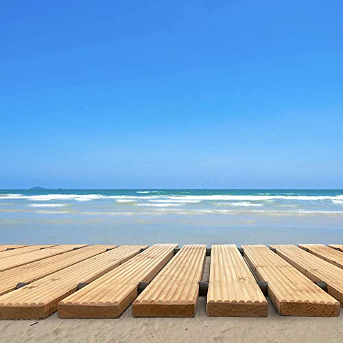 Kawuneeche Garden Hardwood Pathway 8' Weather-Resistant Straight Outdoor Patio Path Roll Out Wooden Curved Pathway Garden Boardwalk Walkways Flooring