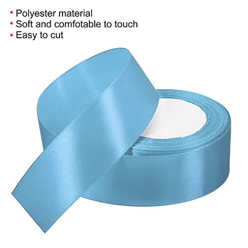 PATIKIL 1.5 Inch Wide 24 Yards Satin Ribbon, Single Side Solid Crafts Roll for Party Home DIY Wrapping Decoration, Lake Blue - Image 3