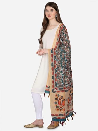 Women's Kalamkari and Floral Digital Printed Chanderi Silk Dupatta2