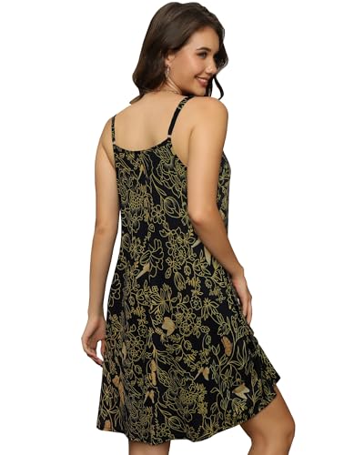 Image of elescat Womens Summer Dresses Spaghetti Strap V Neck Casual Sleeveless Sundress Beach Cover Ups with Pockets 2026
