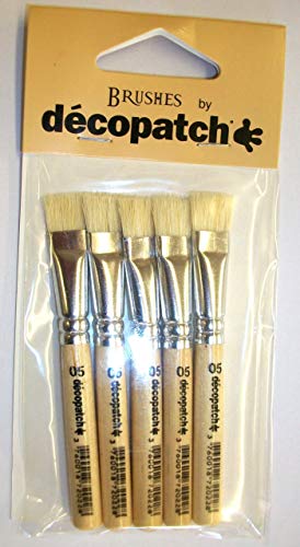 Décopatch PACKPC05O Pinsel Seide (7 x 14 cm, speziel für unebene Untergründe) 5er Pack