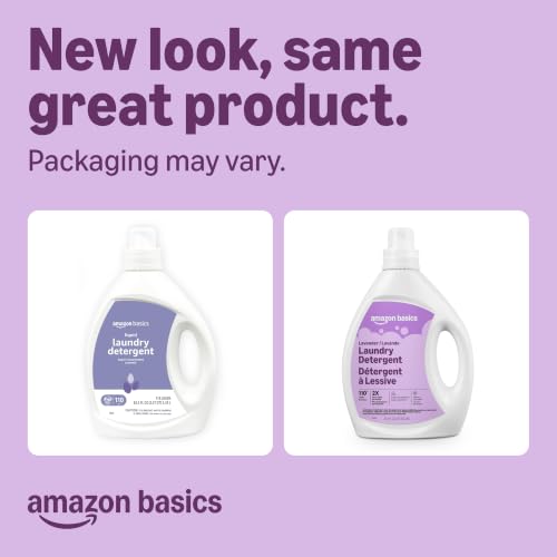 Image of Amazon Basics Concentrated Liquid Laundry Detergent, Lavender, 110 loads, 82.5 Fl Oz, Packaging May Vary