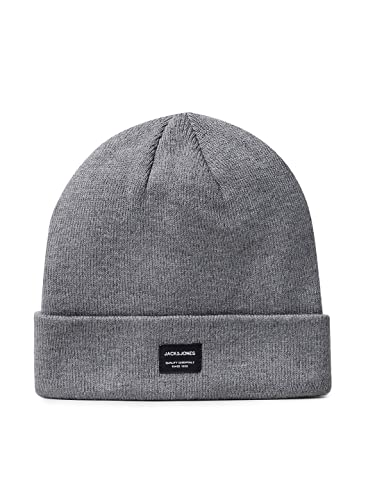 Jack & Jones Homme Jjdna Beanie Noos Bonnet, Gris (Grey Mélange), Taille unique EU