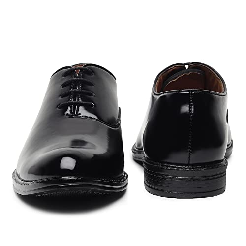 Image of Zixer Synthetic Leather Mens Formal Shoes || Office Formal Shoes Men Stylish|| Formal Shoes for Men Patent Leather Lace Up Party Formal Shoe
