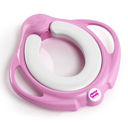 OKBABY Pinguo Soft - Riduttore per WC con Morbida Seduta Imbottita - Rosa